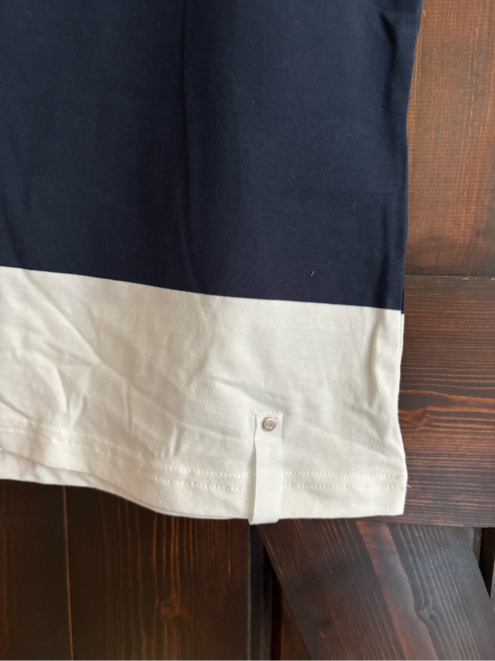 ❗️FINAL❗️Lauren Ralph Lauren Navy and White Short Sleeve Striped Crew Tee - Picture 4 of 7